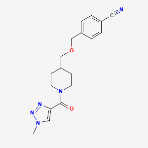molecular formula C18H21N5O2 B2604429 4-(((1-(1-methyl-1H-1,2,3-triazole-4-carbonyl)piperidin-4-yl)methoxy)methyl)benzonitrile CAS No. 1795483-32-7
