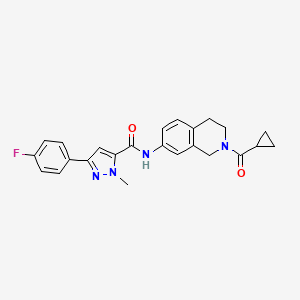 N-(2-(cyclopropanecarbonyl)-1,2,3,4-tetrahydroisoquinolin-7-yl)-3-(4-fluorophenyl)-1-methyl-1H-pyrazole-5-carboxamide