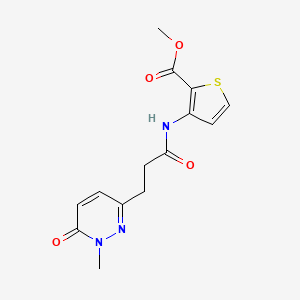 B2604436 Methyl 3-(3-(1-methyl-6-oxo-1,6-dihydropyridazin-3-yl)propanamido)thiophene-2-carboxylate CAS No. 1797695-92-1