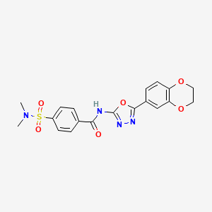 molecular formula C19H18N4O6S B2604437 N-[5-(2,3-dihydro-1,4-benzodioxin-6-yl)-1,3,4-oxadiazol-2-yl]-4-(dimethylsulfamoyl)benzamide CAS No. 862808-35-3