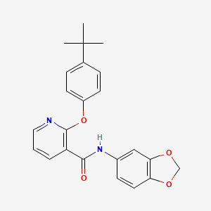 molecular formula C23H22N2O4 B2604444 N-(1,3-benzodioxol-5-yl)-2-(4-tert-butylphenoxy)pyridine-3-carboxamide CAS No. 497060-32-9