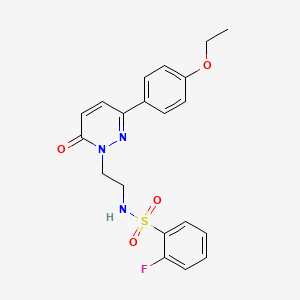 molecular formula C20H20FN3O4S B2604449 N-(2-(3-(4-ethoxyphenyl)-6-oxopyridazin-1(6H)-yl)ethyl)-2-fluorobenzenesulfonamide CAS No. 921555-57-9