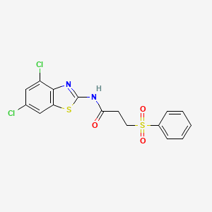molecular formula C16H12Cl2N2O3S2 B2604460 3-(benzenesulfonyl)-N-(4,6-dichloro-1,3-benzothiazol-2-yl)propanamide CAS No. 868677-56-9