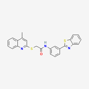 molecular formula C25H19N3OS2 B2604465 N-[3-(1,3-BENZOTHIAZOL-2-YL)PHENYL]-2-[(4-METHYLQUINOLIN-2-YL)SULFANYL]ACETAMIDE CAS No. 892214-69-6