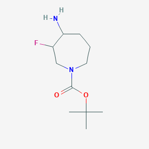 molecular formula C11H21FN2O2 B2604489 Tert-butyl 4-amino-3-fluoroazepane-1-carboxylate CAS No. 1823996-36-6