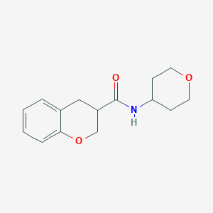 molecular formula C15H19NO3 B2604493 N-(oxan-4-yl)-3,4-dihydro-2H-1-benzopyran-3-carboxamide CAS No. 2379946-15-1