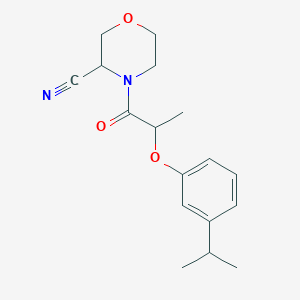 molecular formula C17H22N2O3 B2604500 4-{2-[3-(Propan-2-yl)phenoxy]propanoyl}morpholine-3-carbonitrile CAS No. 1384589-91-6