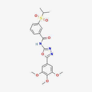 molecular formula C21H23N3O7S B2604516 3-(isopropylsulfonyl)-N-(5-(3,4,5-trimethoxyphenyl)-1,3,4-oxadiazol-2-yl)benzamide CAS No. 919843-50-8