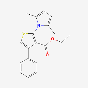 molecular formula C19H19NO2S B2604521 ethyl 2-(2,5-dimethyl-1H-pyrrol-1-yl)-4-phenylthiophene-3-carboxylate CAS No. 302575-65-1