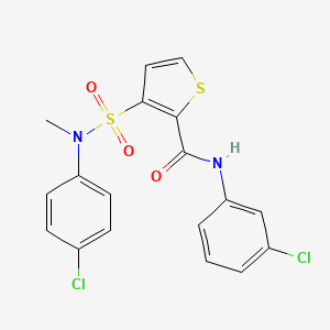 molecular formula C18H14Cl2N2O3S2 B2604531 N-(3-chlorophenyl)-3-[(4-chlorophenyl)(methyl)sulfamoyl]thiophene-2-carboxamide CAS No. 1207057-40-6