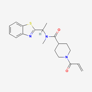 molecular formula C19H23N3O2S B2604537 N-[1-(1,3-Benzothiazol-2-yl)ethyl]-N-methyl-1-prop-2-enoylpiperidine-4-carboxamide CAS No. 2361826-15-3