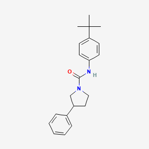 molecular formula C21H26N2O B2604538 N-(4-tert-butylphenyl)-3-phenylpyrrolidine-1-carboxamide CAS No. 1208784-93-3