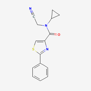 molecular formula C15H13N3OS B2604557 N-(cyanomethyl)-N-cyclopropyl-2-phenyl-1,3-thiazole-4-carboxamide CAS No. 1252208-60-8