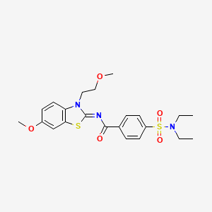 molecular formula C22H27N3O5S2 B2604585 (Z)-4-(N,N-diethylsulfamoyl)-N-(6-methoxy-3-(2-methoxyethyl)benzo[d]thiazol-2(3H)-ylidene)benzamide CAS No. 865161-23-5