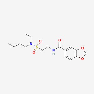 molecular formula C16H24N2O5S B2604588 N-{2-[butyl(ethyl)sulfamoyl]ethyl}-2H-1,3-benzodioxole-5-carboxamide CAS No. 899740-00-2