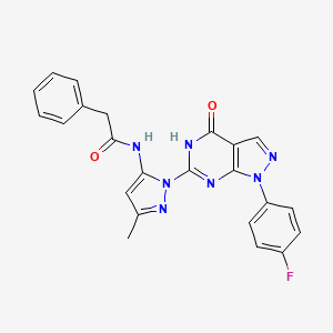 N-(1-(1-(4-fluorophenyl)-4-oxo-4,5-dihydro-1H-pyrazolo[3,4-d]pyrimidin-6-yl)-3-methyl-1H-pyrazol-5-yl)-2-phenylacetamide