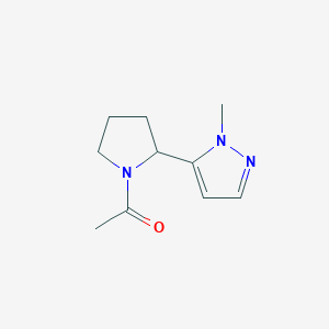molecular formula C10H15N3O B2604603 1-[2-(1-methyl-1H-pyrazol-5-yl)pyrrolidin-1-yl]ethan-1-one CAS No. 2248285-12-1