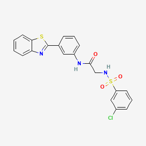 N-[3-(1,3-benzothiazol-2-yl)phenyl]-2-[(3-chlorophenyl)sulfonylamino]acetamide