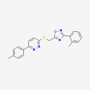 3-(4-Methylphenyl)-6-({[3-(2-methylphenyl)-1,2,4-oxadiazol-5-yl]methyl}sulfanyl)pyridazine