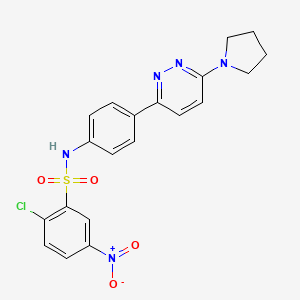 2-chloro-5-nitro-N-(4-(6-(pyrrolidin-1-yl)pyridazin-3-yl)phenyl)benzenesulfonamide
