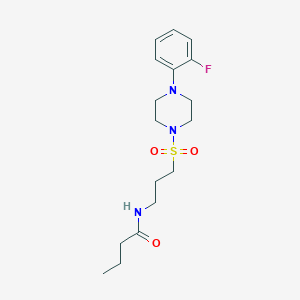 N-(3-((4-(2-fluorophenyl)piperazin-1-yl)sulfonyl)propyl)butyramide