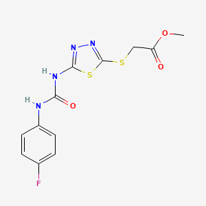 Methyl 2-[[5-[(4-fluorophenyl)carbamoylamino]-1,3,4-thiadiazol-2-yl]sulfanyl]acetate