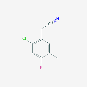 molecular formula C9H7ClFN B2604635 2-Chloro-4-fluoro-5-methylphenylacetonitrile CAS No. 1000513-29-0
