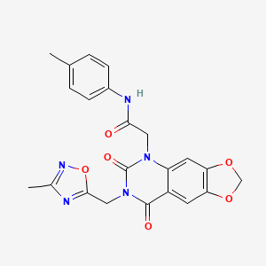 2-(7-((3-methyl-1,2,4-oxadiazol-5-yl)methyl)-6,8-dioxo-7,8-dihydro-[1,3]dioxolo[4,5-g]quinazolin-5(6H)-yl)-N-(p-tolyl)acetamide