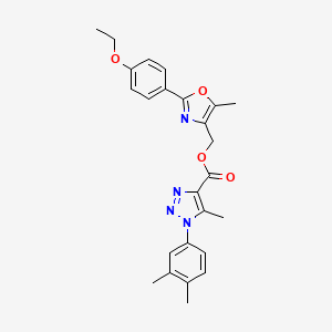 [2-(4-ethoxyphenyl)-5-methyl-1,3-oxazol-4-yl]methyl 1-(3,4-dimethylphenyl)-5-methyl-1H-1,2,3-triazole-4-carboxylate