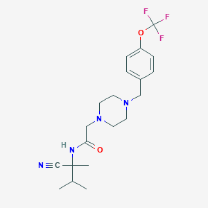 N-(2-cyano-3-methylbutan-2-yl)-2-[4-[[4-(trifluoromethoxy)phenyl]methyl]piperazin-1-yl]acetamide