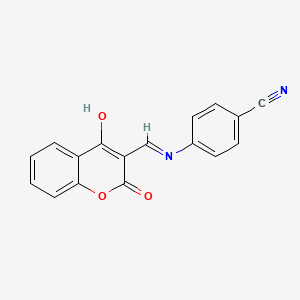 (E)-4-(((2,4-dioxochroman-3-ylidene)methyl)amino)benzonitrile