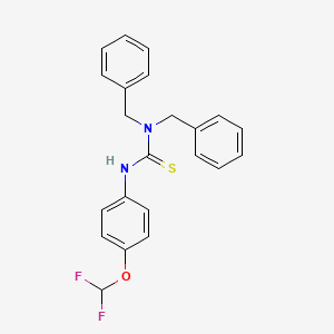 molecular formula C22H20F2N2OS B2604671 1,1-Dibenzyl-3-[4-(difluoromethoxy)phenyl]thiourea CAS No. 398996-04-8