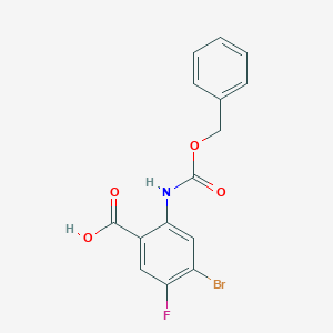 molecular formula C15H11BrFNO4 B2604674 4-Bromo-5-fluoro-2-(phenylmethoxycarbonylamino)benzoic acid CAS No. 2287281-70-1