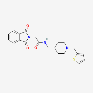 molecular formula C21H23N3O3S B2604680 2-(1,3-dioxoisoindolin-2-yl)-N-((1-(thiophen-2-ylmethyl)piperidin-4-yl)methyl)acetamide CAS No. 954023-62-2