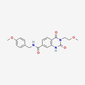 molecular formula C20H21N3O5 B2604682 N-(4-methoxybenzyl)-3-(2-methoxyethyl)-2,4-dioxo-1,2,3,4-tetrahydroquinazoline-7-carboxamide CAS No. 892269-96-4