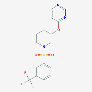 4-((1-((3-(Trifluoromethyl)phenyl)sulfonyl)piperidin-3-yl)oxy)pyrimidine