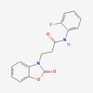 molecular formula C16H13FN2O3 B2604687 N-(2-fluorophenyl)-3-(2-oxo-1,3-benzoxazol-3-yl)propanamide CAS No. 851989-12-3