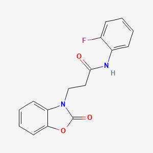 molecular formula C16H13FN2O3 B2604687 N-(2-fluorophenyl)-3-(2-oxobenzo[d]oxazol-3(2H)-yl)propanamide CAS No. 851989-12-3