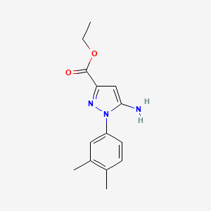 molecular formula C14H17N3O2 B2604688 Ethyl 5-amino-1-(3,4-dimethylphenyl)-1H-pyrazole-3-carboxylate CAS No. 866838-06-4