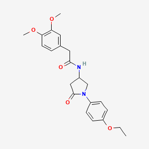 molecular formula C22H26N2O5 B2604691 2-(3,4-dimethoxyphenyl)-N-(1-(4-ethoxyphenyl)-5-oxopyrrolidin-3-yl)acetamide CAS No. 896284-74-5