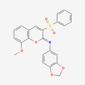 molecular formula C23H17NO6S B2604696 (2Z)-3-(benzenesulfonyl)-N-(2H-1,3-benzodioxol-5-yl)-8-methoxy-2H-chromen-2-imine CAS No. 1322265-11-1