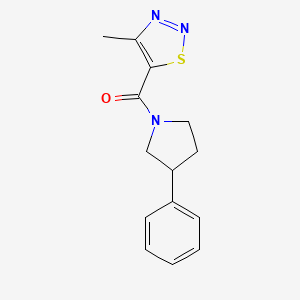 molecular formula C14H15N3OS B2604697 4-methyl-5-(3-phenylpyrrolidine-1-carbonyl)-1,2,3-thiadiazole CAS No. 351329-32-3