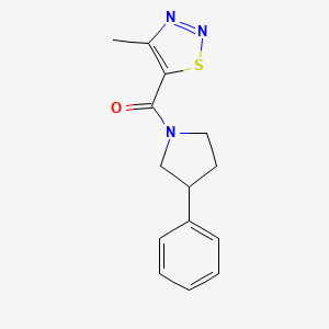 molecular formula C14H15N3OS B2604697 (4-Methyl-1,2,3-thiadiazol-5-yl)(3-phenylpyrrolidin-1-yl)methanone CAS No. 351329-32-3