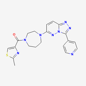 molecular formula C20H20N8OS B2604700 (2-Methyl-1,3-thiazol-4-yl)-[4-(3-pyridin-4-yl-[1,2,4]triazolo[4,3-b]pyridazin-6-yl)-1,4-diazepan-1-yl]methanone CAS No. 2380182-05-6