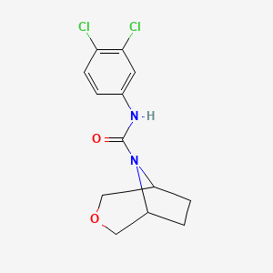 molecular formula C13H14Cl2N2O2 B2604702 (1R,5S)-N-(3,4-dichlorophenyl)-3-oxa-8-azabicyclo[3.2.1]octane-8-carboxamide CAS No. 1421471-77-3