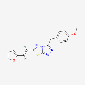 molecular formula C17H14N4O2S B2604704 (E)-6-(2-(furan-2-yl)vinyl)-3-(4-methoxybenzyl)-[1,2,4]triazolo[3,4-b][1,3,4]thiadiazole CAS No. 874464-25-2