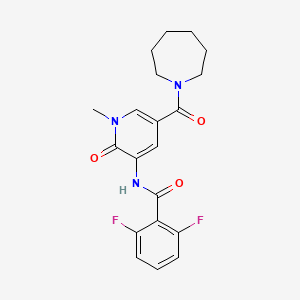 molecular formula C20H21F2N3O3 B2604705 N-(5-(azepane-1-carbonyl)-1-methyl-2-oxo-1,2-dihydropyridin-3-yl)-2,6-difluorobenzamide CAS No. 1203259-75-9