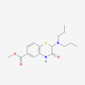 molecular formula C16H22N2O3S B2604709 Methyl 2-(dipropylamino)-3-oxo-3,4-dihydro-2H-1,4-benzothiazine-6-carboxylate CAS No. 899424-55-6