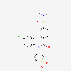 molecular formula C21H23ClN2O5S2 B2604710 N-(4-chlorophenyl)-4-(diethylsulfamoyl)-N-(1,1-dioxo-2,3-dihydro-1lambda6-thiophen-3-yl)benzamide CAS No. 863007-40-3