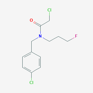 molecular formula C12H14Cl2FNO B2604712 2-Chloro-N-[(4-chlorophenyl)methyl]-N-(3-fluoropropyl)acetamide CAS No. 2411302-03-7